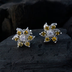 Charlotte Yellow Stud Earrings for Everyday Elegance