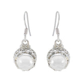 Chen White Dangle Earrings for Everyday Elegance Crystal Quartz White Dangle