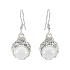 Chen White Dangle Earrings for Everyday Elegance Crystal Quartz White Dangle
