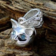 Chloe Blue Cat Pendant - Stylish Silver Cat Jewelry