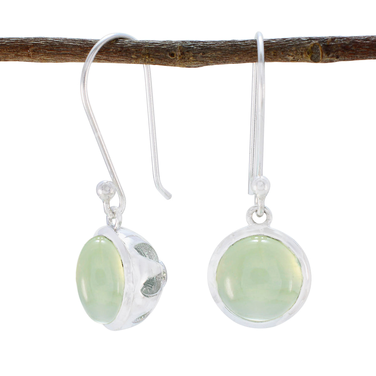 Chloe Green Dangle Earrings for Stylish Looks Prehnite Green Dangle
