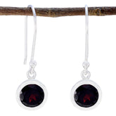 Chloe Red Solitaire Earrings for Glamorous Style Garnet Red Dangle