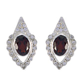 Chloe Red Stud Earrings for Glamorous Style Garnet Red Stud