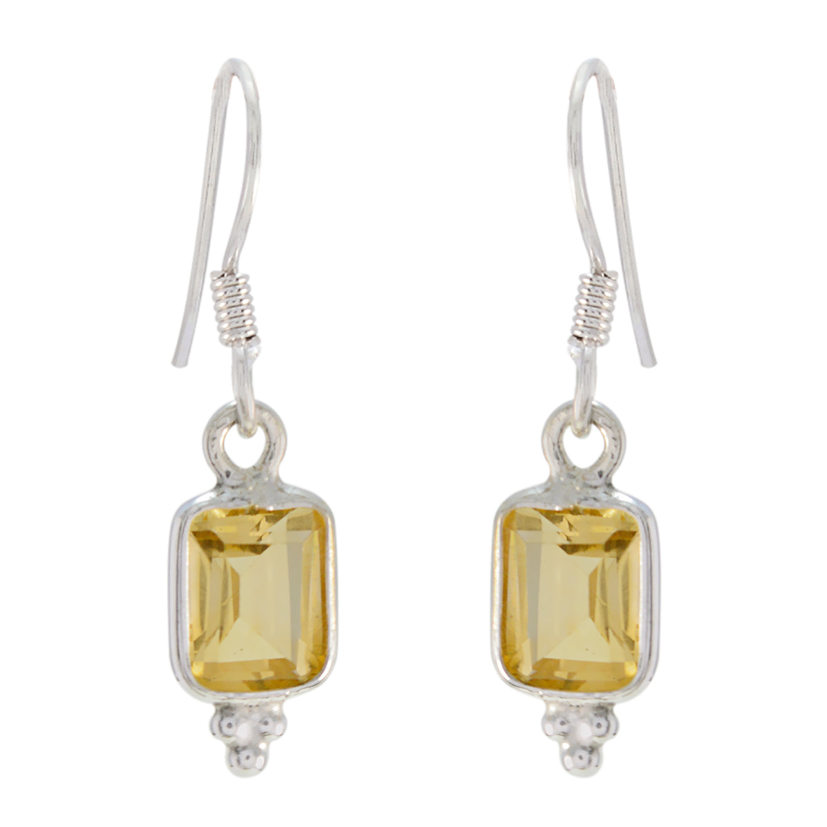 Chloe Yellow Dangle Earrings with Stylish Gemstone Citrine Yellow Dangle