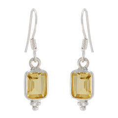 Chloe Yellow Dangle Earrings with Stylish Gemstone Citrine Yellow Dangle