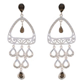 Maria Chunky Dangle Earrings for Glamorous Looks Smoky Quartz Brown Dangle