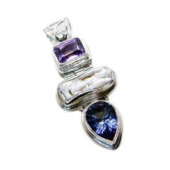 Camilla Chunky Pendant Necklace with Gemstones