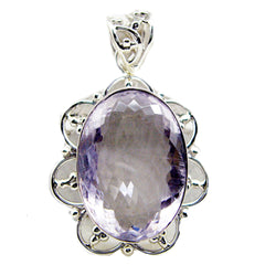 Marie Chunky Pendant Necklace with Amethyst Gemstone Amethyst Purple Purple