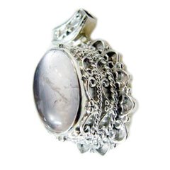 Gabriela Chunky Pink Pendant with Intricate Silver Design