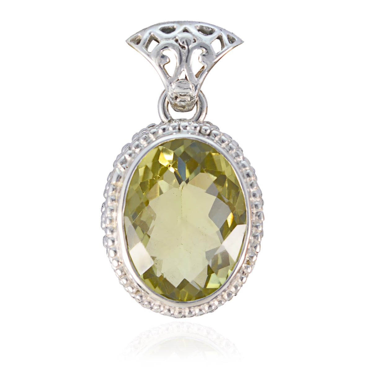 Aaliyah Chunky Statement Jewellery Pendant with Gemstone Lemon Quartz Yellow Yellow