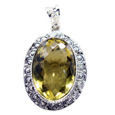 Nova Chunky Yellow Pendant Necklace - Statement Jewelry Lemon Quartz Yellow Yellow