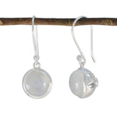 Claire White Dangle Earrings for Stylish Everyday Wear Rainbow Moonstone White Dangle