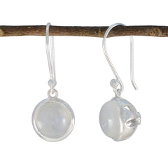 Claire White Dangle Earrings for Stylish Everyday Wear Rainbow Moonstone White Dangle