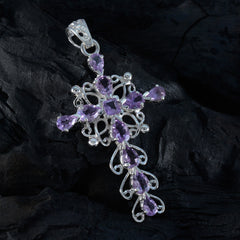 Clara Purple Armor Pendant - Stunning Silver Jewelry Amethyst Purple Purple
