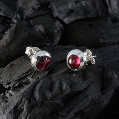 Clara Red Solitaire Stud Earrings for Everyday Glam