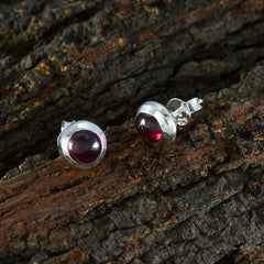 Clara Red Solitaire Stud Earrings for Everyday Glam
