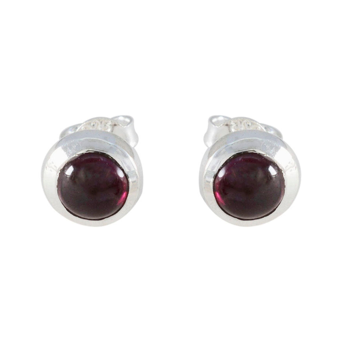 Clara Red Solitaire Stud Earrings for Everyday Glam Garnet Red Stud