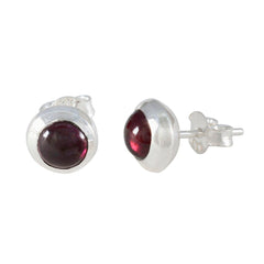 Clara Red Solitaire Stud Earrings for Everyday Glam