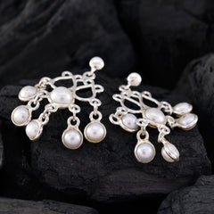 Clara White Dangle Earrings for Everyday Glam