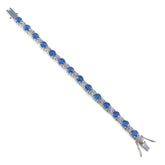 Anna Classic Blue Tennis Bracelet for Everyday Glam Blue Supphire CZ Blue