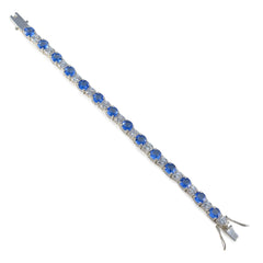 Anna Classic Blue Tennis Bracelet for Everyday Glam Blue Supphire CZ Blue