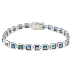 Riley Classic Blue Tennis Bracelet for Glam Style Blue Topaz Blue