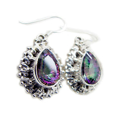 Emi Classic Gemstone Earrings with Elegant Design Mystic Quartz multicolor Dangle