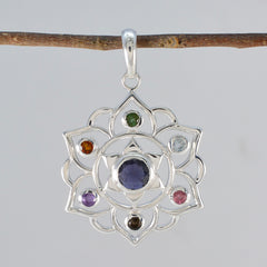 Lucy Classic Rope Wire Pendant with Gemstone Accents