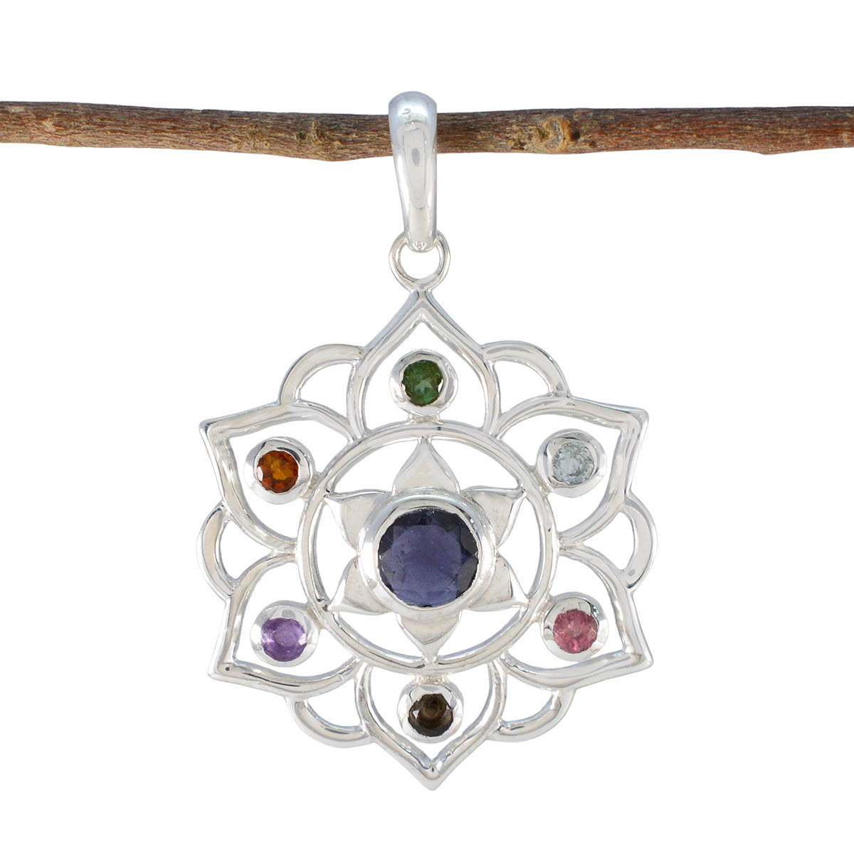 Lucy Classic Rope Wire Pendant with Gemstone Accents Multi Stone multicolor Multicolor