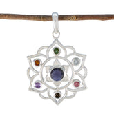 Lucy Classic Rope Wire Pendant with Gemstone Accents Multi Stone multicolor Multicolor