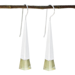 Genesis Classic Solitaire Dangle Earrings for Elegance Lemon Quartz Yellow Dangle