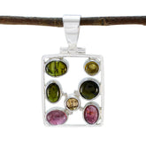 Violet Colorful Classic Pendant Jewelry with Gemstones Tourmaline multicolor Multicolor