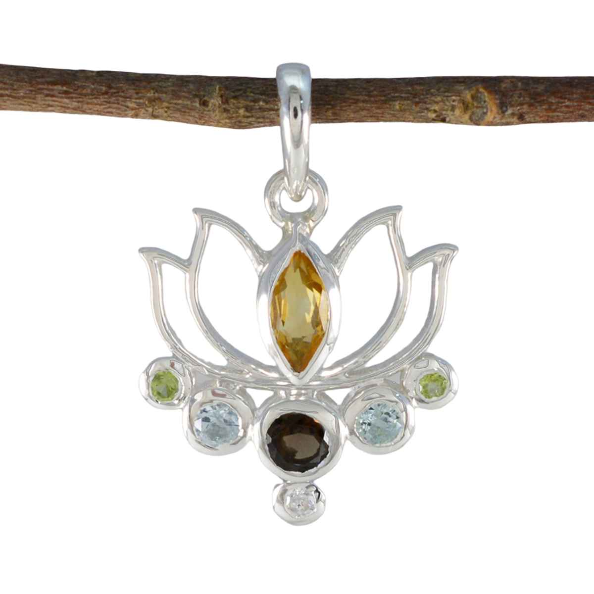 Aaliyah Colorful Gemstone Pendant for Everyday Style Multi Stone multicolor Multicolor