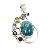 Carolina Colorful Indian Gemstone Pendant - Elegant Shine Multi Stone multicolor Multicolor