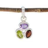 Li Lee Colorful Pendant Necklace with Gemstones Multi Stone multicolor Multicolor