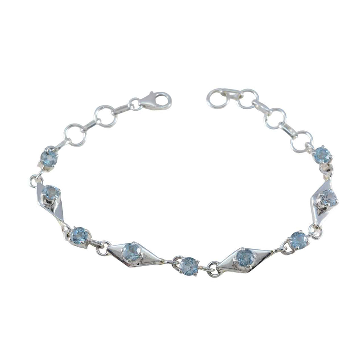 Eleanor Comfort Fit Featherlight Bracelet with Gemstones Blue Topaz Blue
