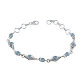 Eleanor Comfort Fit Featherlight Bracelet with Gemstones Blue Topaz Blue