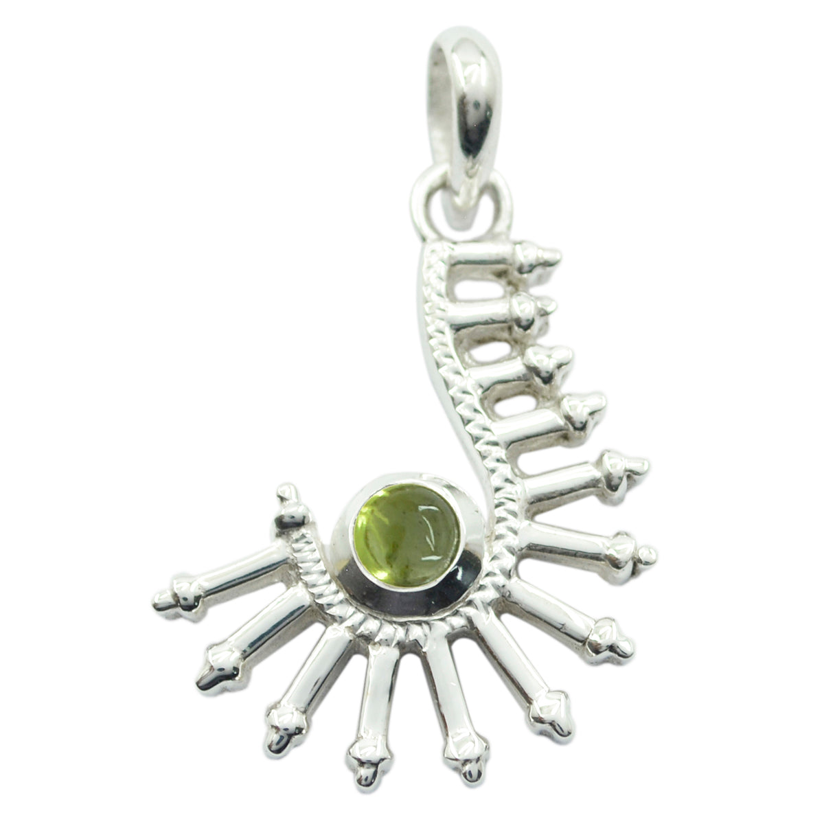 Constanza Pendant for Weddings with Green Gemstone Prehnite Light Green Light Green