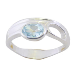 Aiko Contemporary Blue Solitaire Ring for Elegant Style Blue Topaz Blue