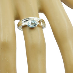 Aiko Contemporary Blue Solitaire Ring for Elegant Style