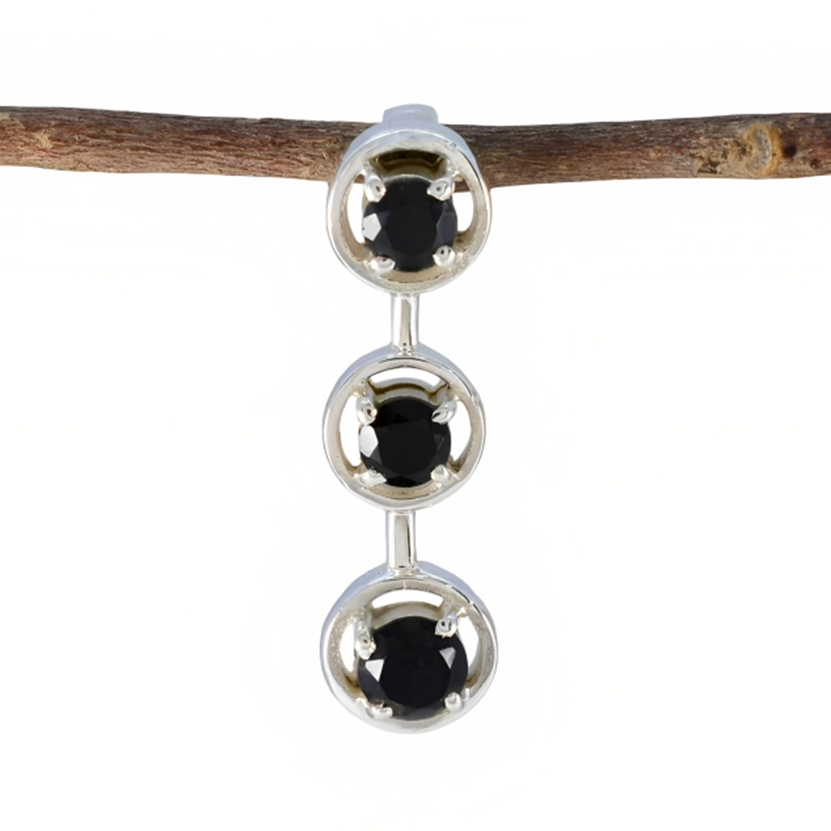 Leah Contemporary Gemstone Necklace - Elegant Pendant Black Onyx Black Black