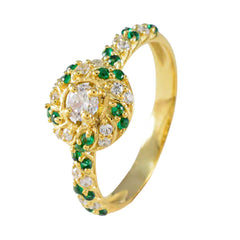 Zazlle Contemporary Green Halo Ring for Glamorous Style