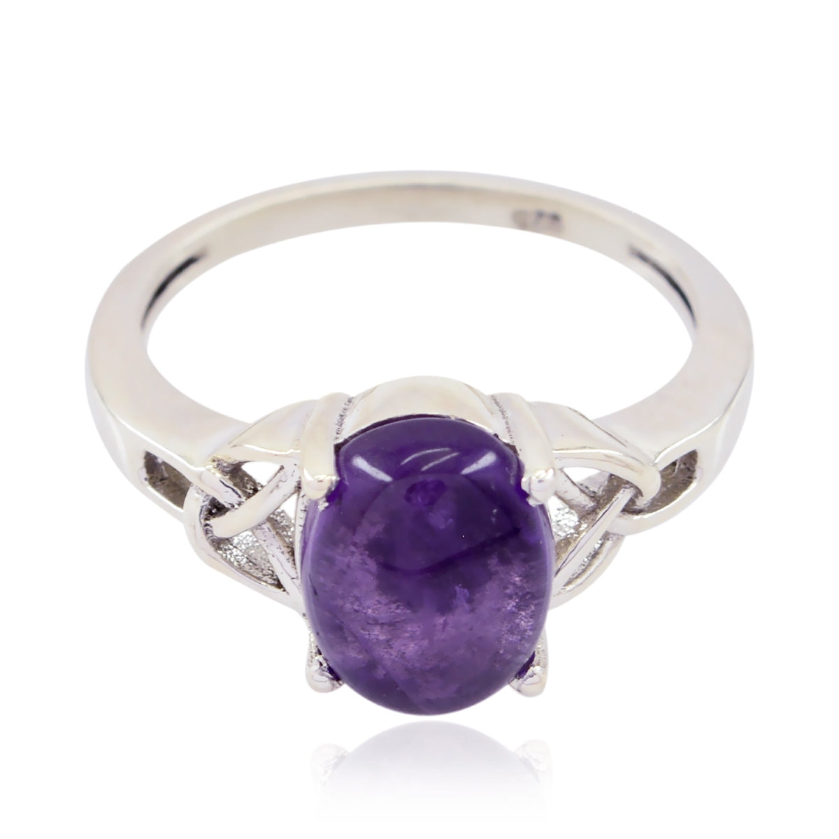 Haruka Contemporary Purple Solitaire Ring Amethyst Purple