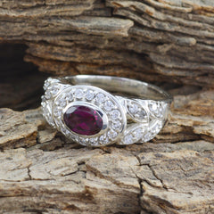 Agustina Contemporary Red Halo Ring