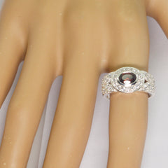 Agustina Contemporary Red Halo Ring