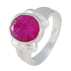 Julia Contemporary Red Solitaire Ring with Gemstone