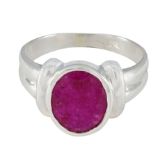Julia Contemporary Red Solitaire Ring with Gemstone Indian Ruby Red