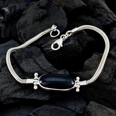 Abigail Dainty Black Chain Bracelet with Gemstone Accent