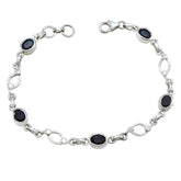 Ella Dainty Black Link Bracelet for Everyday Glam Black Onyx Black