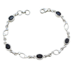 Ella Dainty Black Link Bracelet for Everyday Glam Black Onyx Black